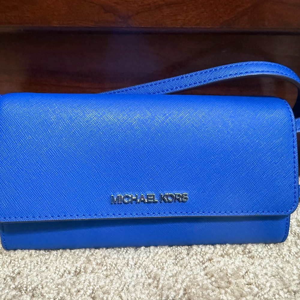 Michael Kors Blue Wallet Crossbody